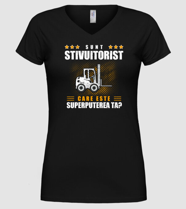 Sunt stivuitorist, care este superputerea ta model negru pe tricou