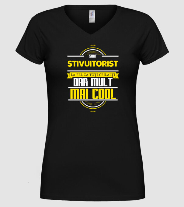 Sunt stivuitorist, la fel ca toți ceilalți, dar mult mai cool model negru pe tricou
