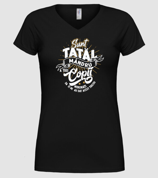 Sunt tatăl mândru a trei copii minunați - da, ei mi-au dat acest tricou model negru pe tricou