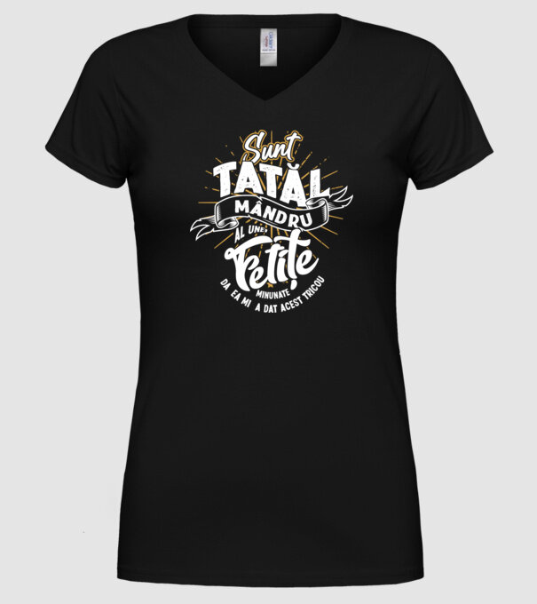 Sunt tatăl mândru al unei fetițe minunate - da, ea mi-a dat acest tricou model negru pe tricou