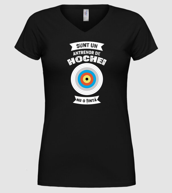 sunt un antrenor de hochei, nu o țintă model negru pe tricou