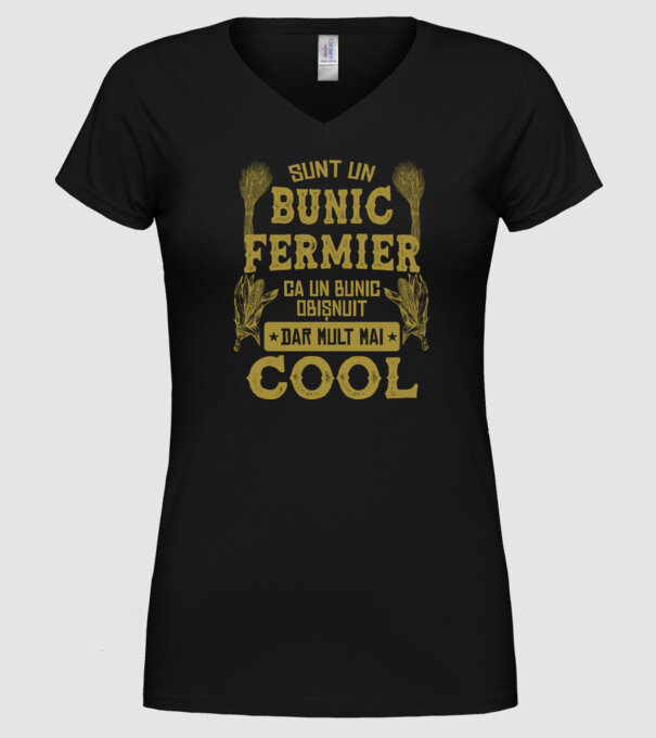 Sunt un bunic fermier, ca un bunic obișnuit, v model negru pe tricou