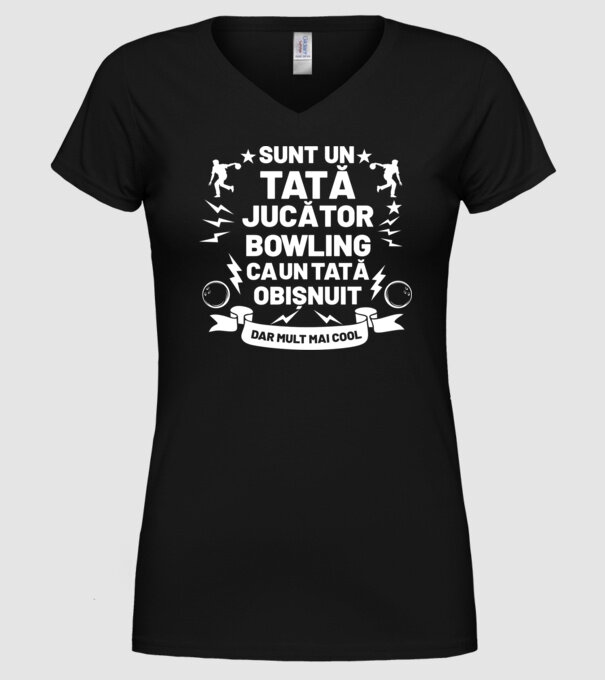 sunt un tată jucător bowling, ca un tată obișnuit, dar mult mai cool model negru pe tricou