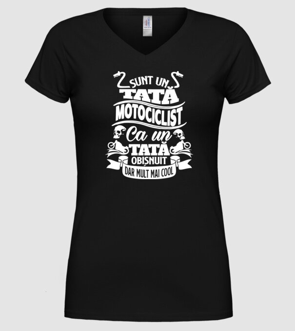 Sunt un tată motociclist, ca un tată obișnuit, dar mult mai cool model negru pe tricou