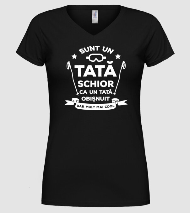 sunt un tată schior, ca un tată obișnuit, dar mult mai cool model negru pe tricou