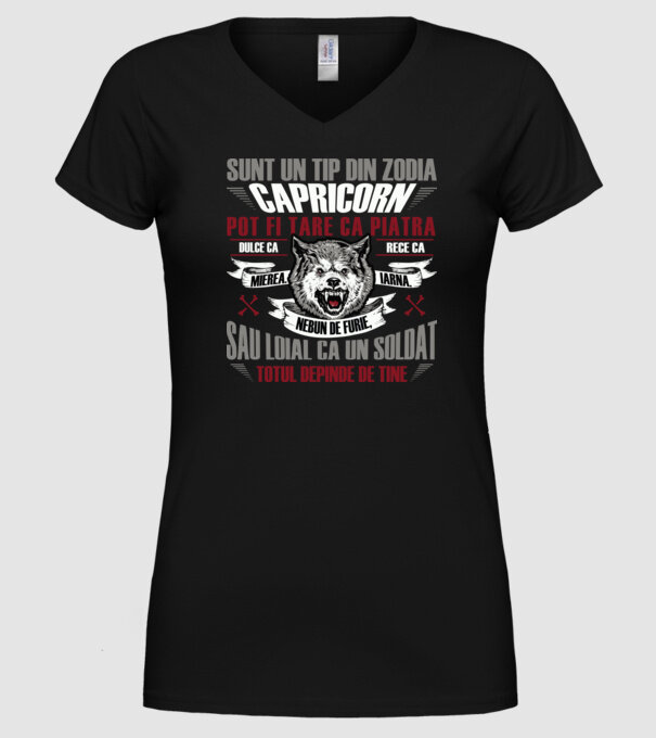 Sunt un tip din zodia Capricorn model negru pe tricou