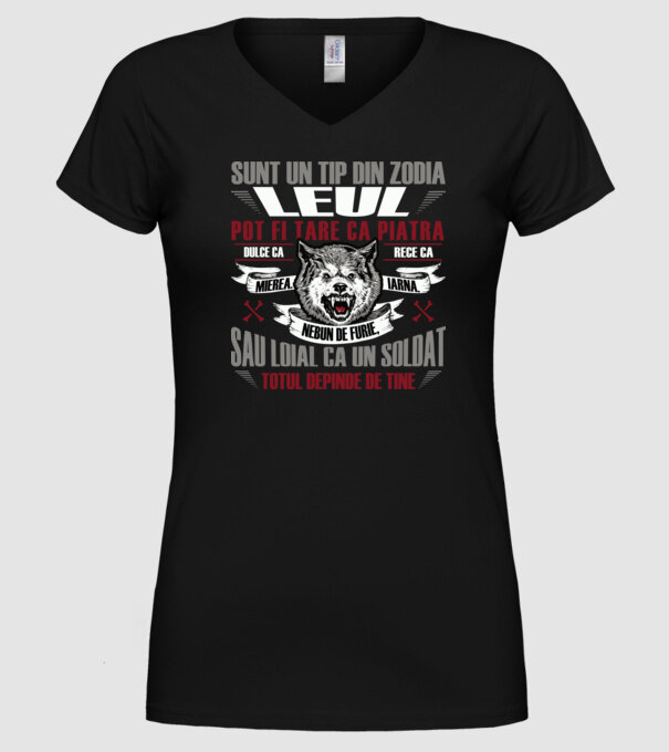 Sunt un tip din zodia Leul model negru pe tricou