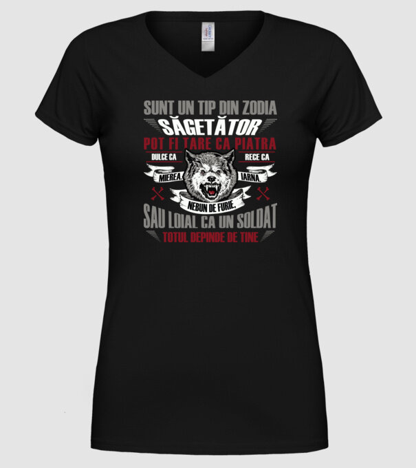 Sunt un tip din zodia Săgetător model negru pe tricou
