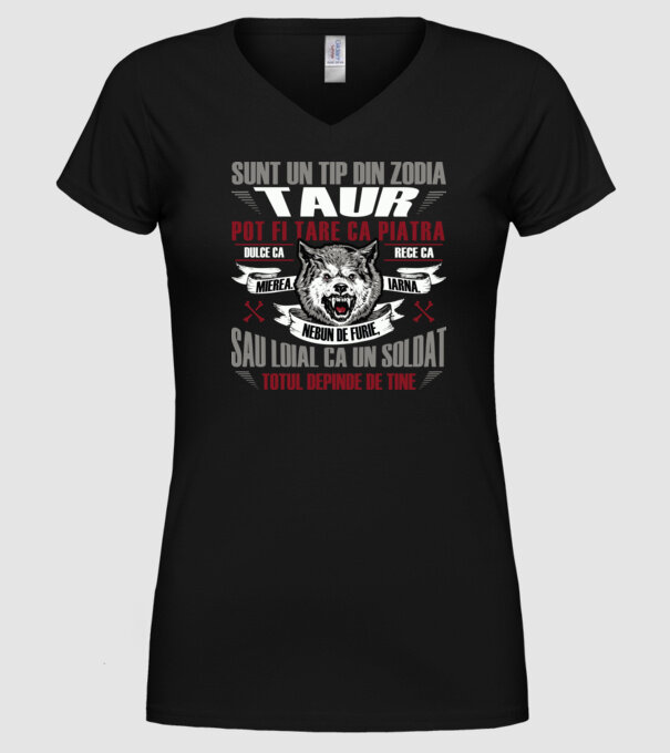 Sunt un tip din zodia Taur model negru pe tricou