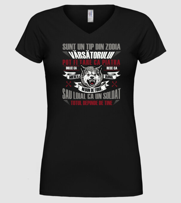 Sunt un tip din zodia Vărsătorului model negru pe tricou