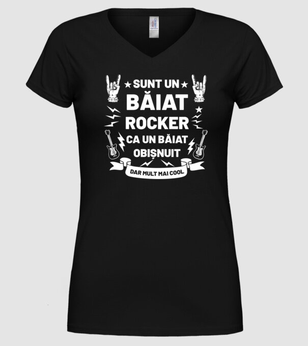 Sunt un băiat rocker, ca un băiat obișnuit, dar mult mai cool model negru pe tricou