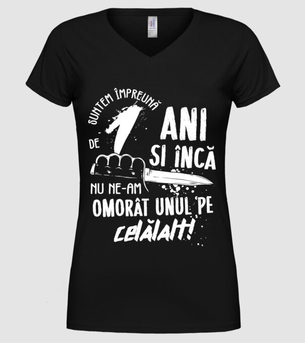 Suntem împreună de 1 ani model negru pe tricou