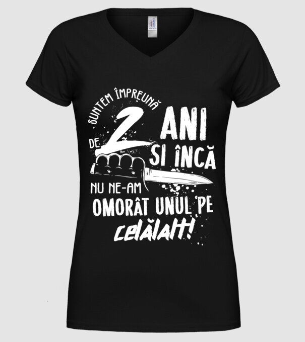 Suntem împreună de 2 ani model negru pe tricou