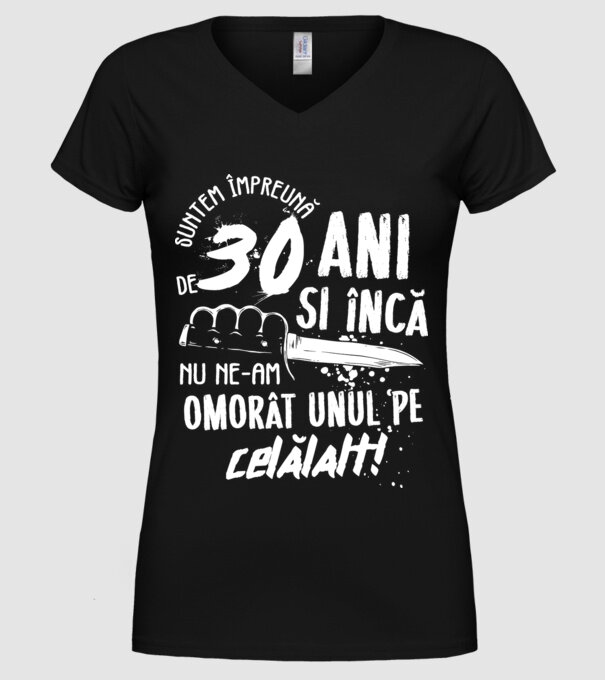 Suntem împreună de 30 ani model negru pe tricou