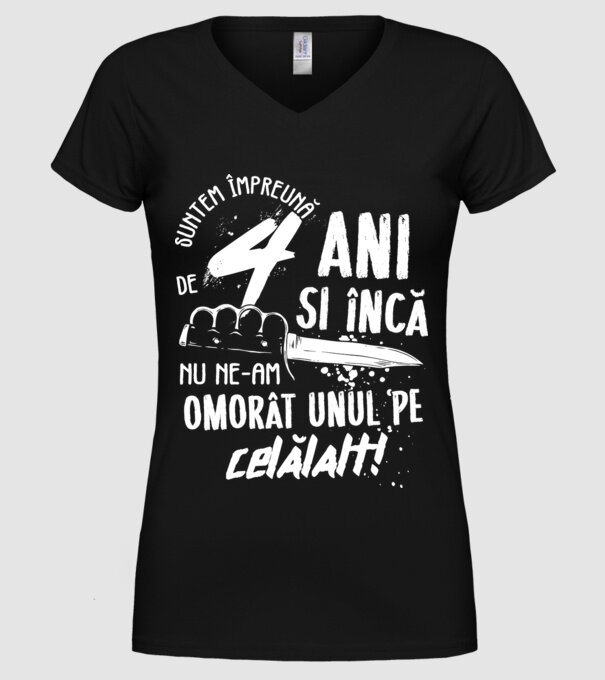 Suntem împreună de 4 ani model negru pe tricou