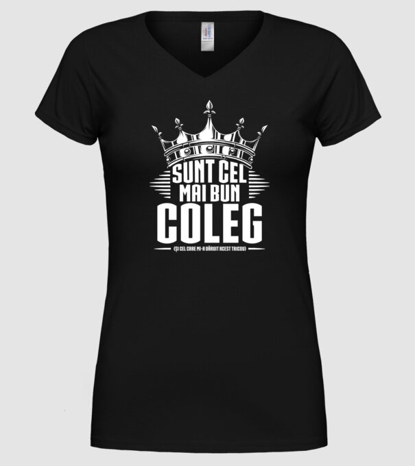 super coleg model negru pe tricou