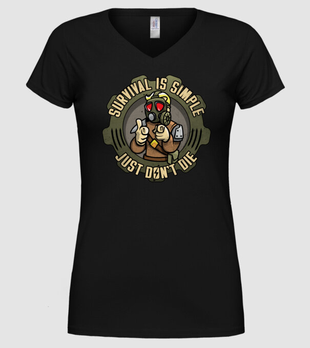 Survival model negru pe tricou