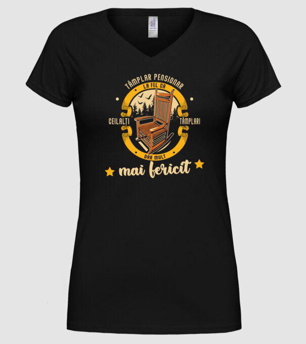 TÂMPLAR pensionar - la fel ca ceilalți tâmplari, dar mult mai fericit model negru pe tricou