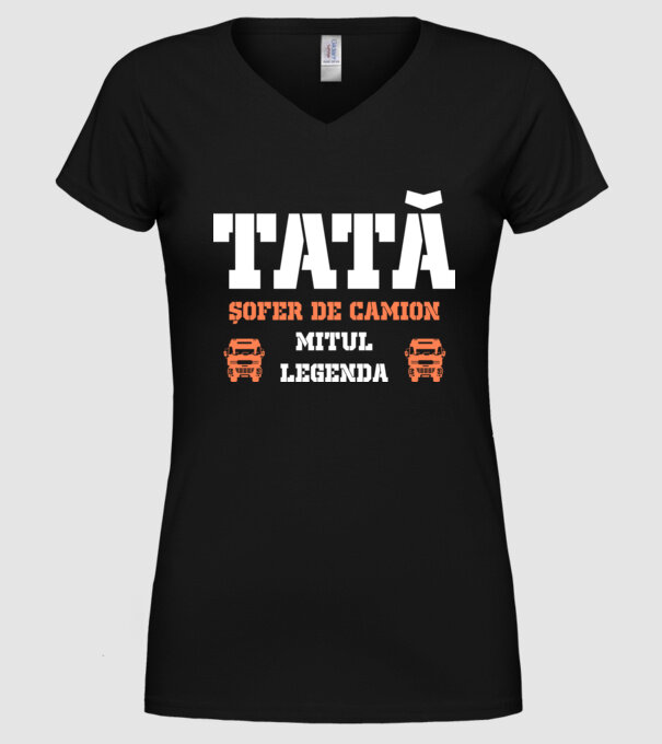 tată, șofer de camion, mitul, legenda model negru pe tricou