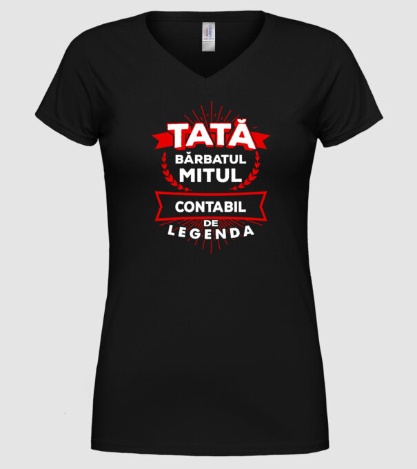 Tată - bărbatul, mitul, contabil de legendă model negru pe tricou
