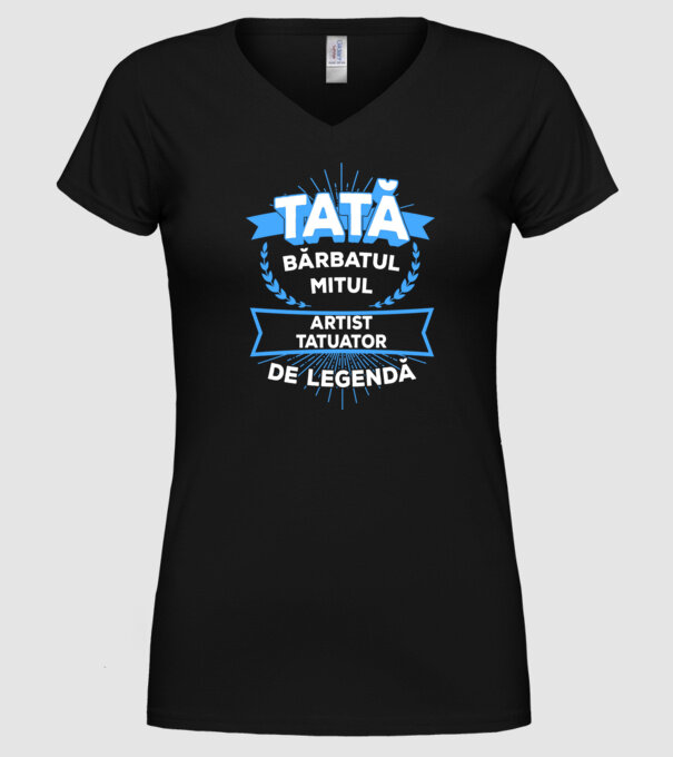 TATĂ - bărbatul, mitul, artist tatuator de legendă model negru pe tricou
