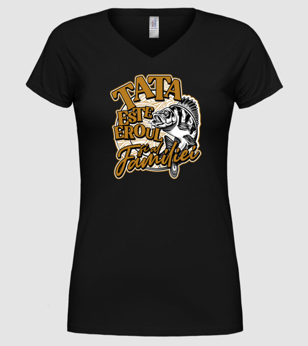 Tata este eroul apelor și al familiei model negru pe tricou