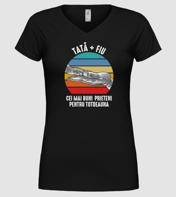 Tată - fiu - Cei mai buni prieteni pentru totdeauna model negru pe tricou