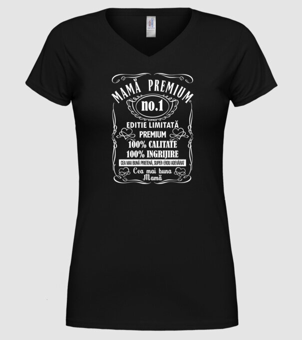 Mamă Premium - ediție limitată premium model negru pe tricou