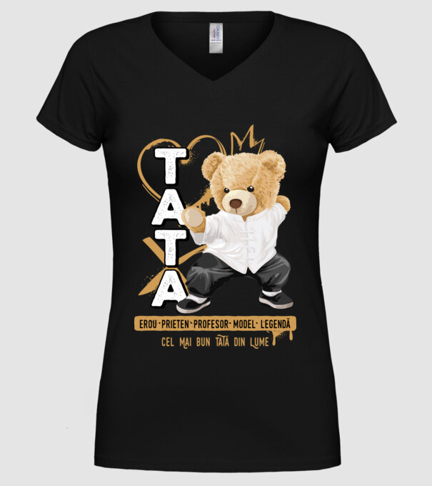 Tati Teddy model negru pe tricou