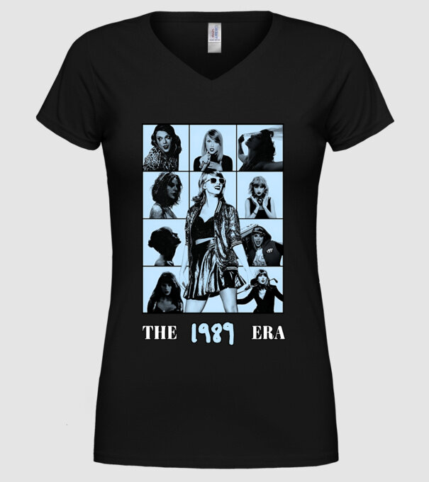 Taylor Swift ERAS blue model negru pe tricou