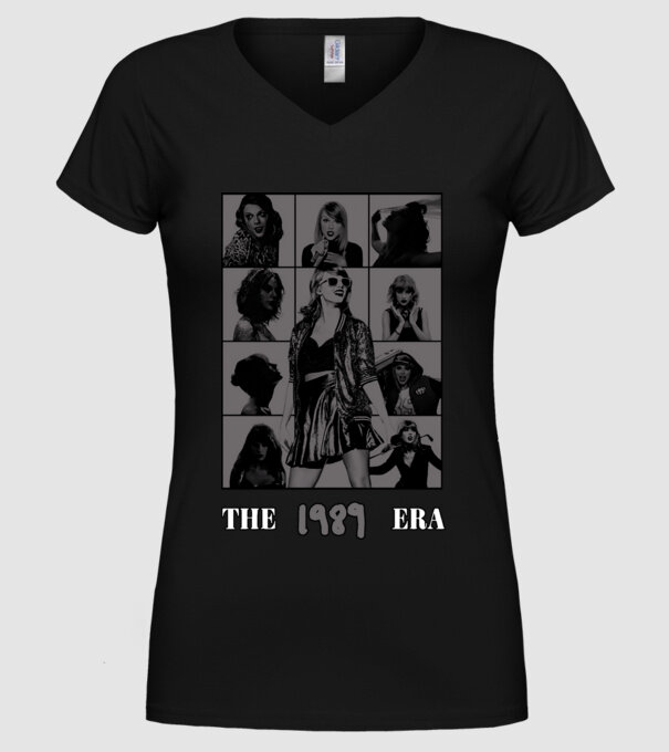 Taylor Swift ERAS grey model negru pe tricou