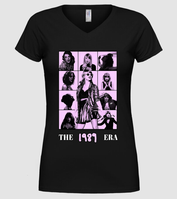 Taylor Swift ERAS lilac model negru pe tricou