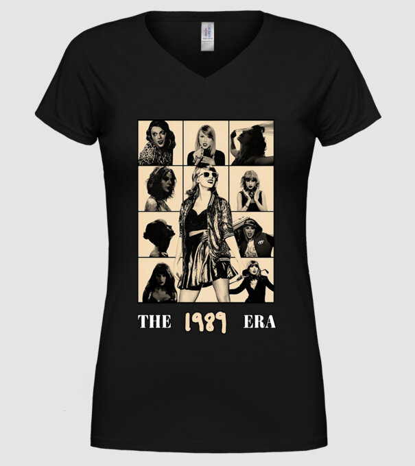 Taylor Swift ERAS peach model negru pe tricou