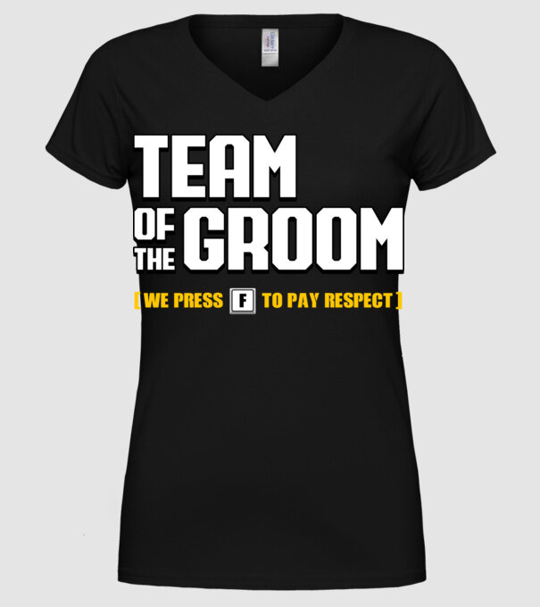 Team of the Groom model negru pe tricou