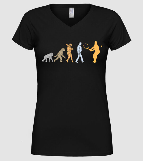 Tennis evolution model negru pe tricou