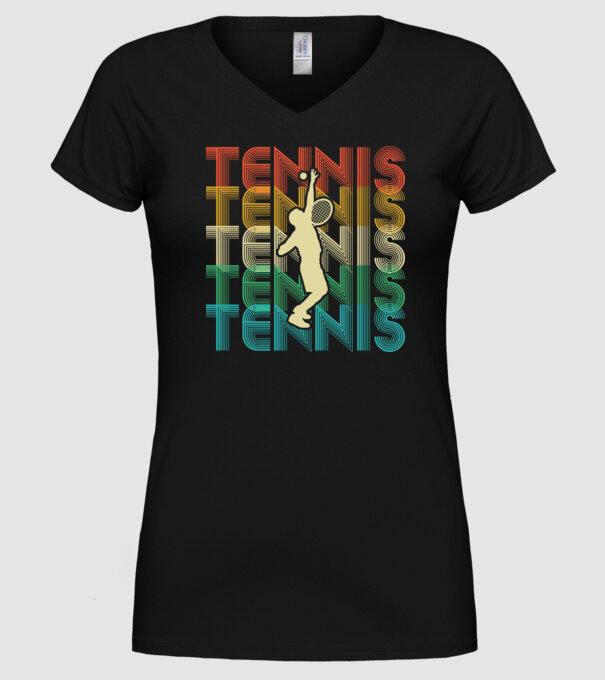 Tennis retro model negru pe tricou