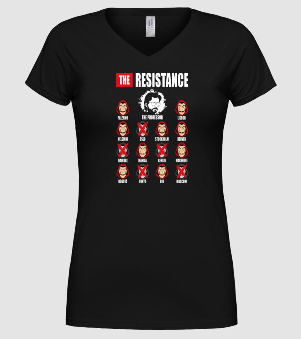 the resistance la casa de papel model negru pe tricou