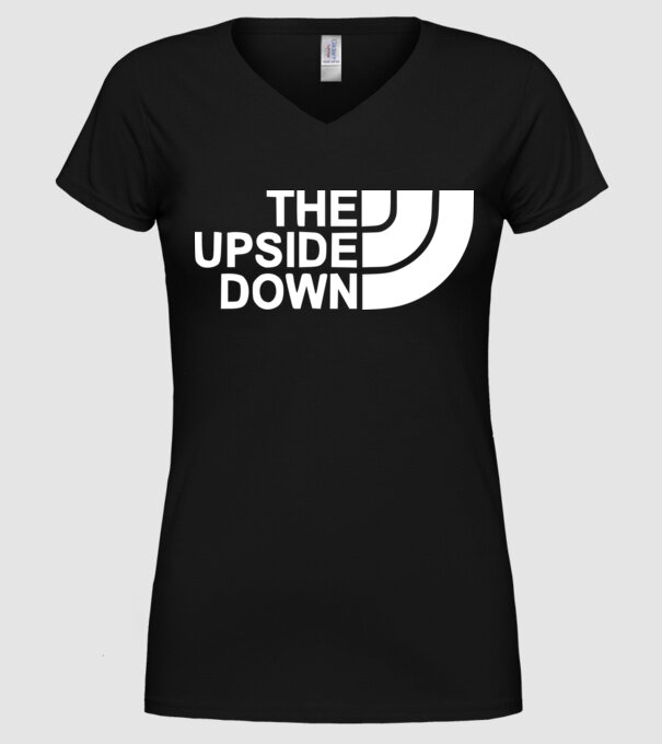 the upside down model negru pe tricou