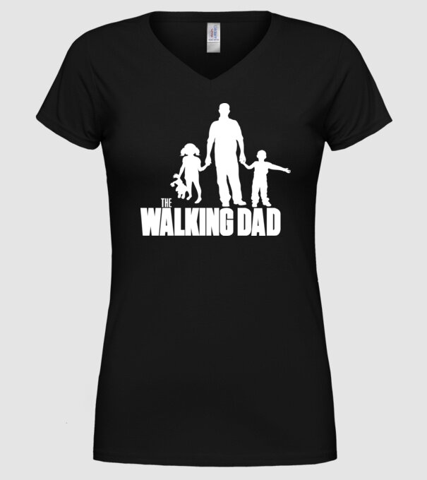 The Walking Dad model negru pe tricou