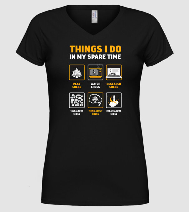Things I do in my spare time model negru pe tricou