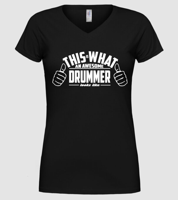 This is what an awesome drummer looks like model negru pe tricou