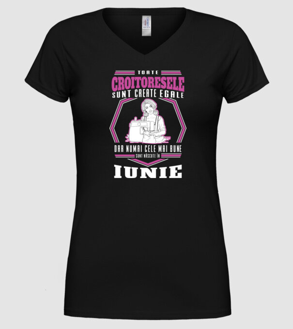 Toate croitoresele iunie model negru pe tricou