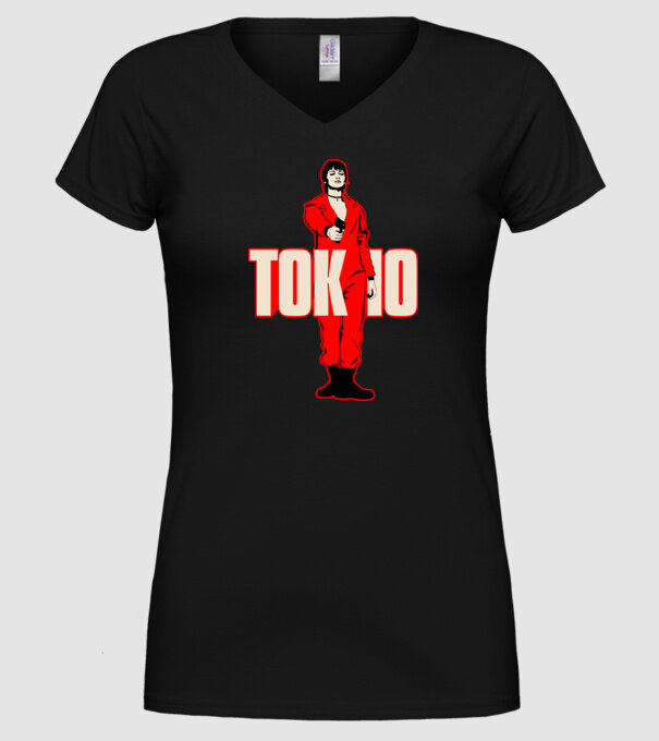tokyo la casa de papel model negru pe tricou