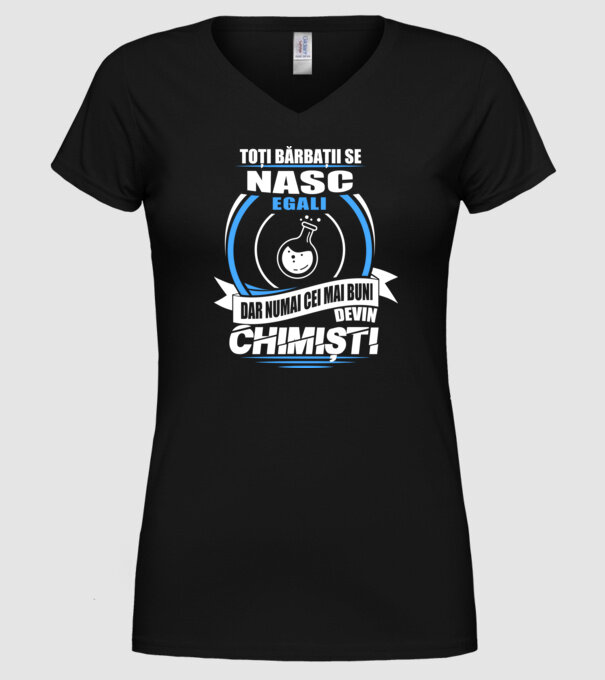Toți bărbații se nasc egali chimiști model negru pe tricou