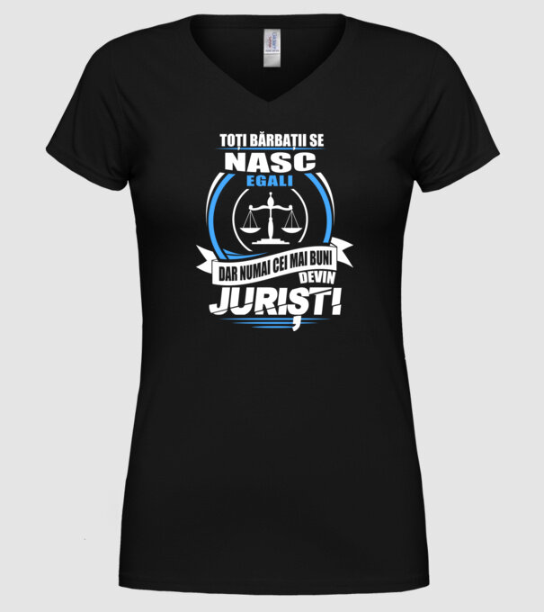Toți bărbații se nasc egali juriști model negru pe tricou