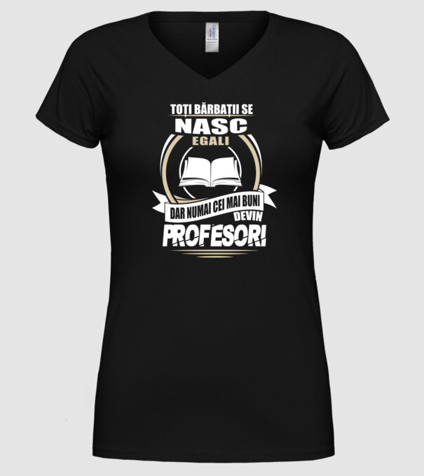 Toți bărbații se nasc egali profesori model negru pe tricou