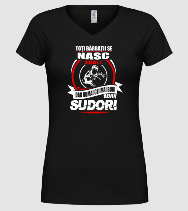 Toți bărbații se nasc egali sudori model negru pe tricou