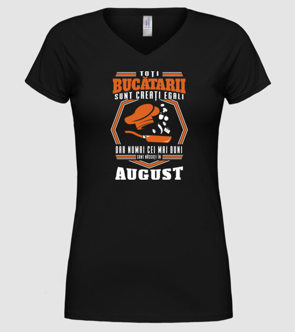 Toți bucătarii sunt creați egali August model negru pe tricou