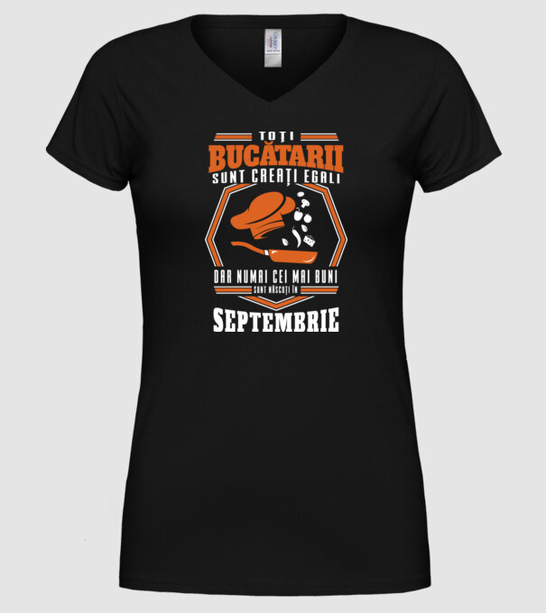 Toți bucătarii sunt creați egali Septembrie model negru pe tricou