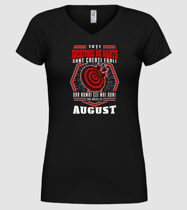 Toți jucătorii de darts sunt creați egali, dar numai cei mai buni sunt născuți în august. model negru pe tricou